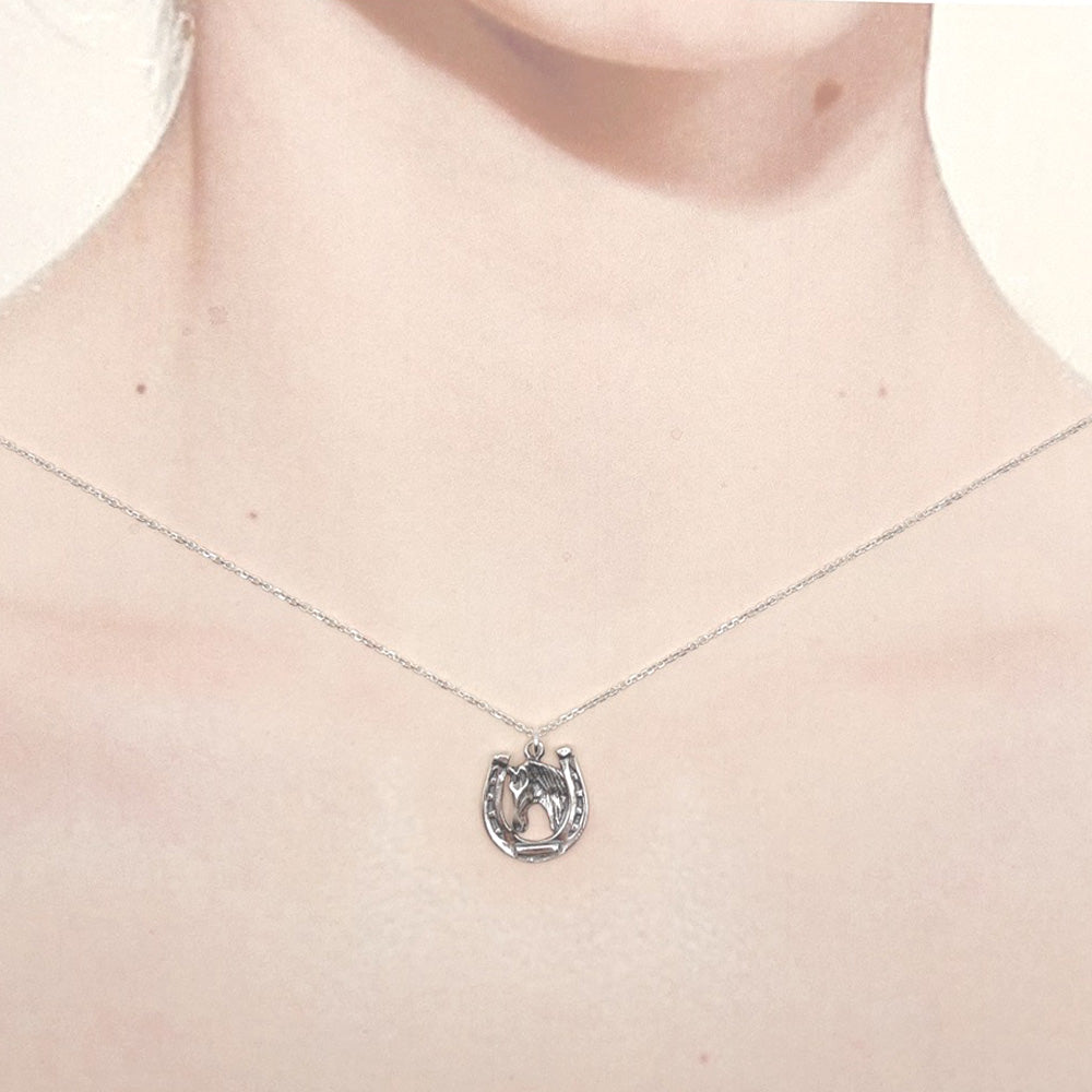 Horse in Horseshoe Charm-0798