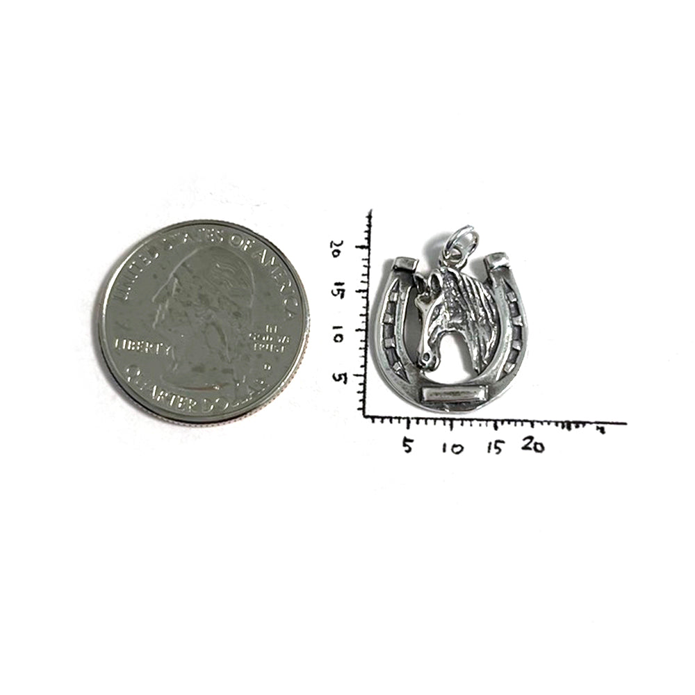 Horse in Horseshoe Charm-0798