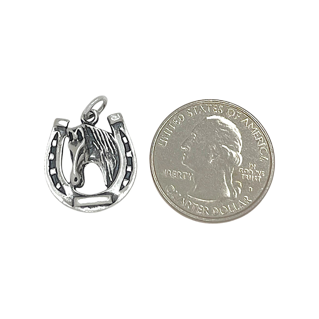 Horse in Horseshoe Charm-0798