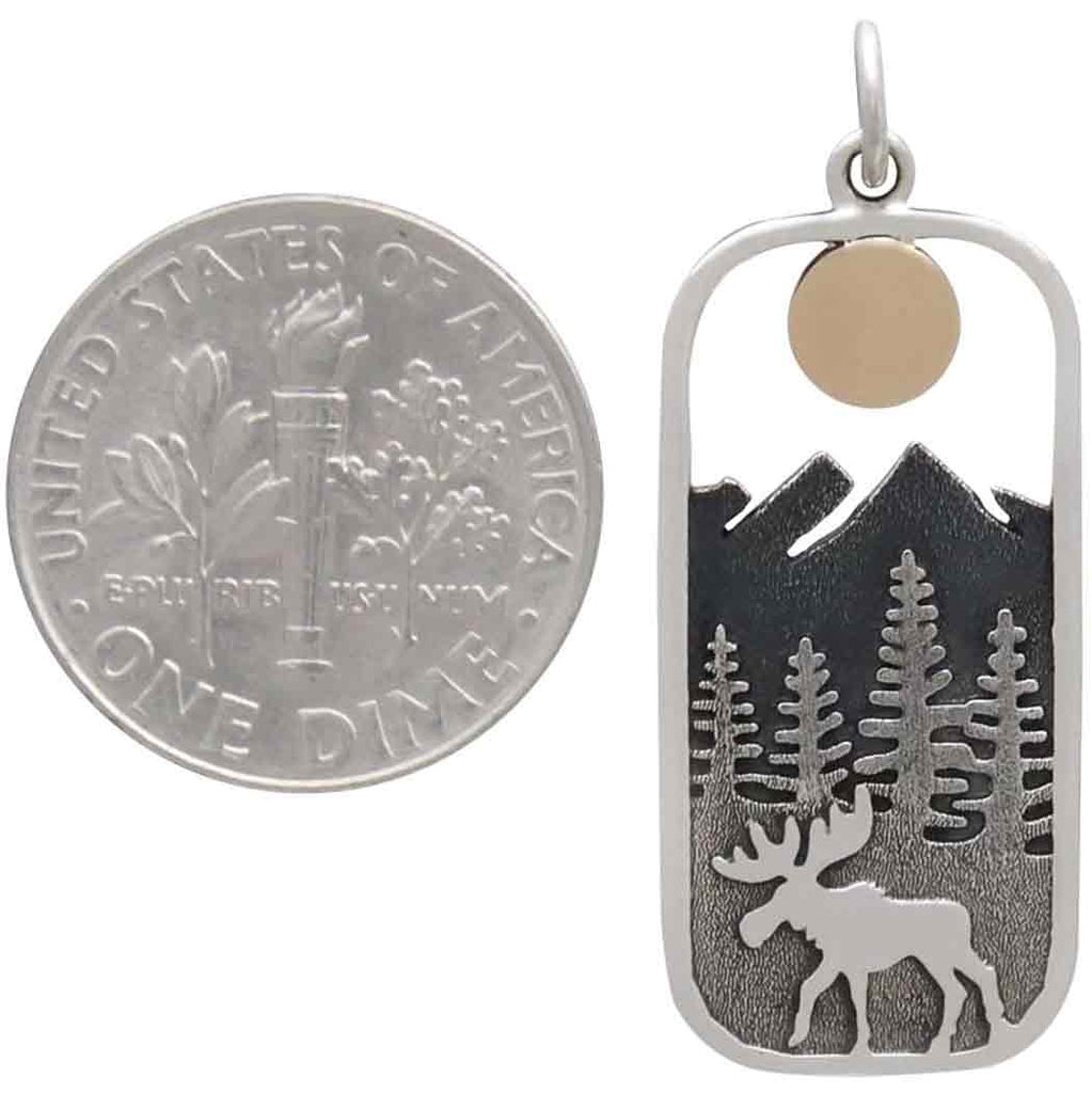 Moose Pendant with Bronze Sun-4191