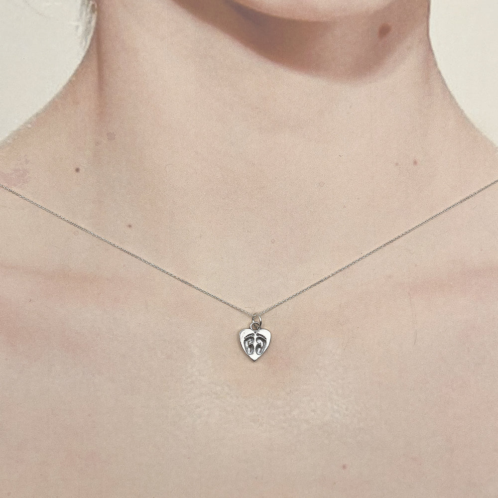 Heart Baby Feet Charm-4629