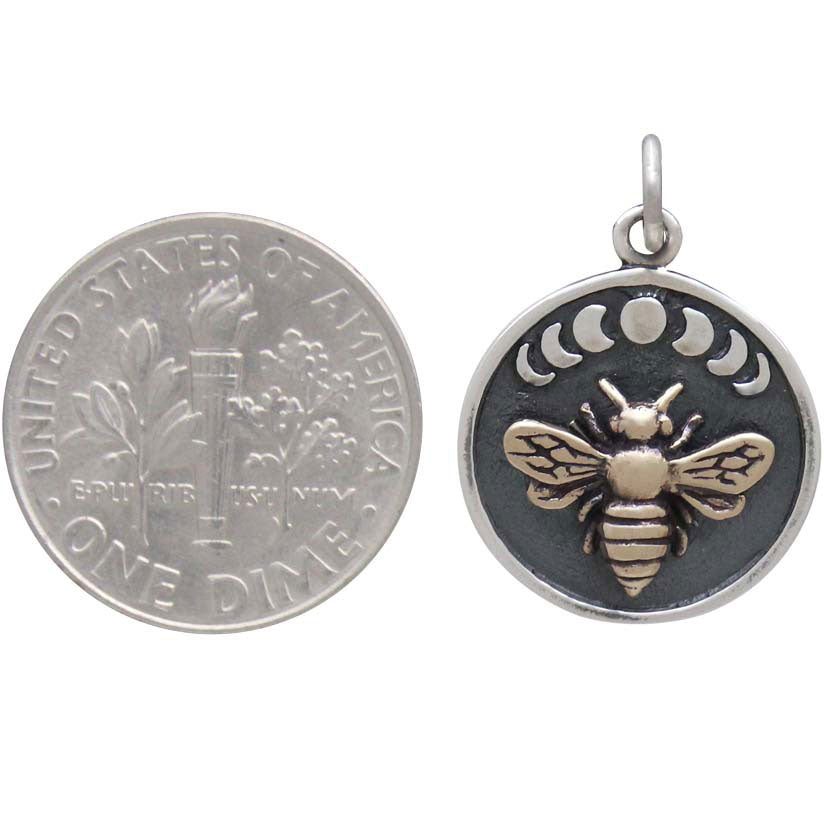 Moon Phase Charm with Bronze Bee-6292