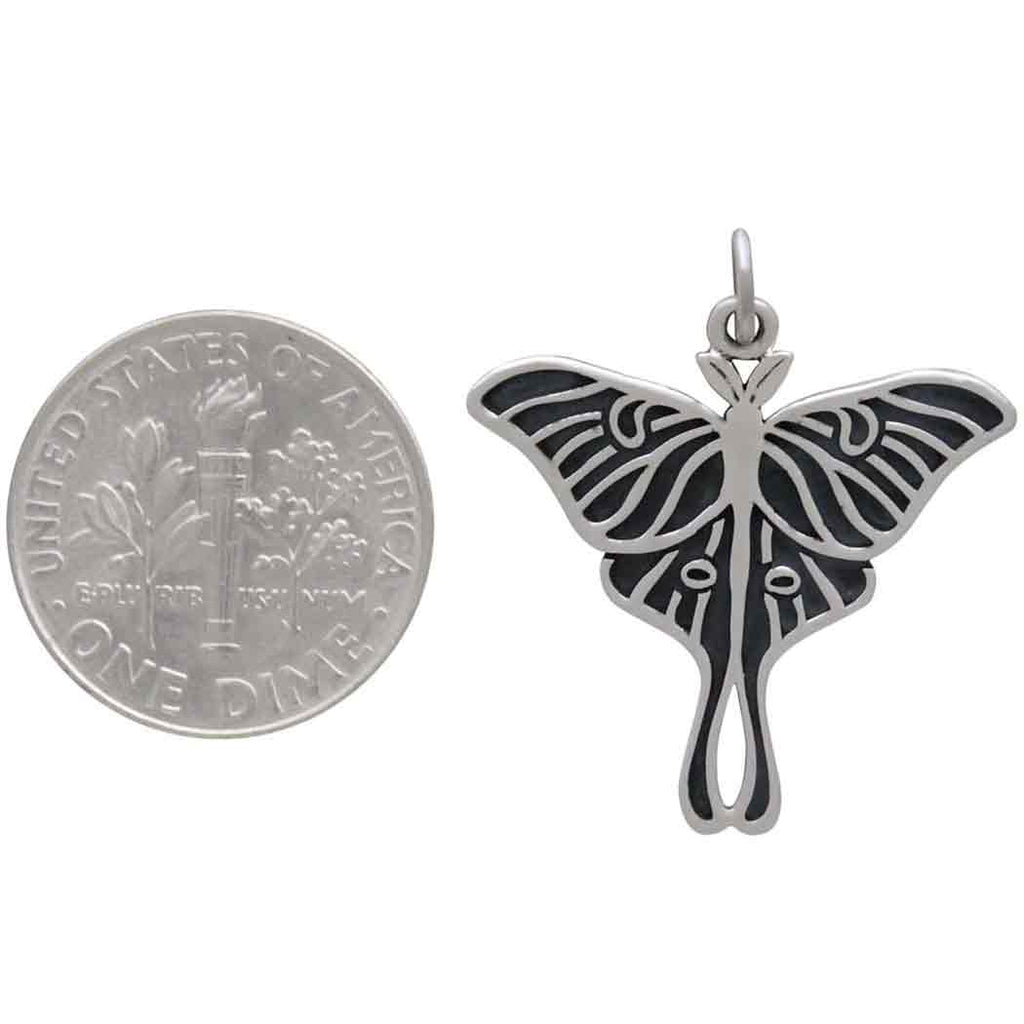Etched Luna Moth Charm-6391