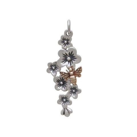 bee and freesia flower pendant-6698
