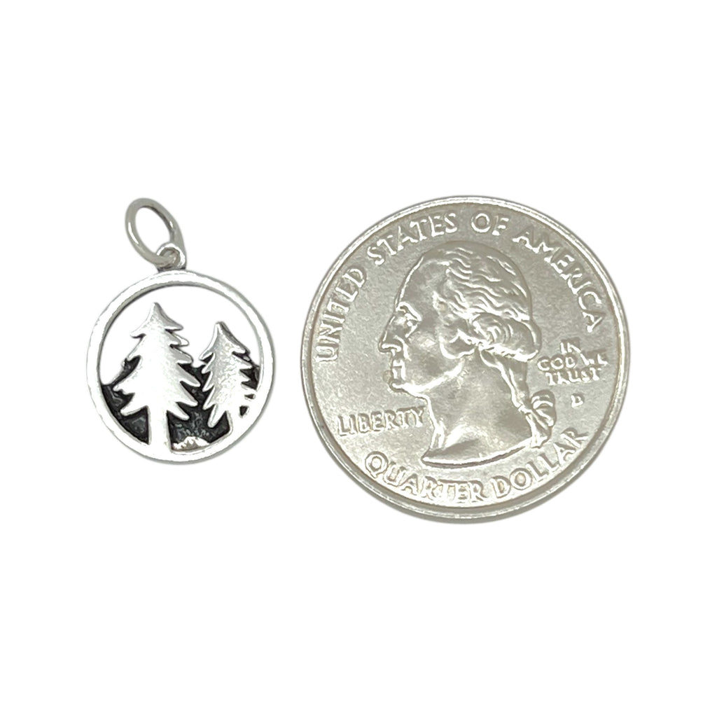Tree and Mountain Charm-Small-H55
