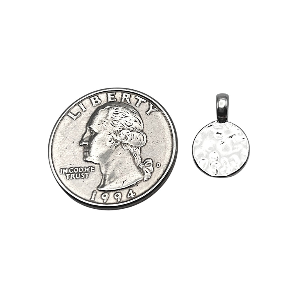 Hammered Round Disc Charm-V04