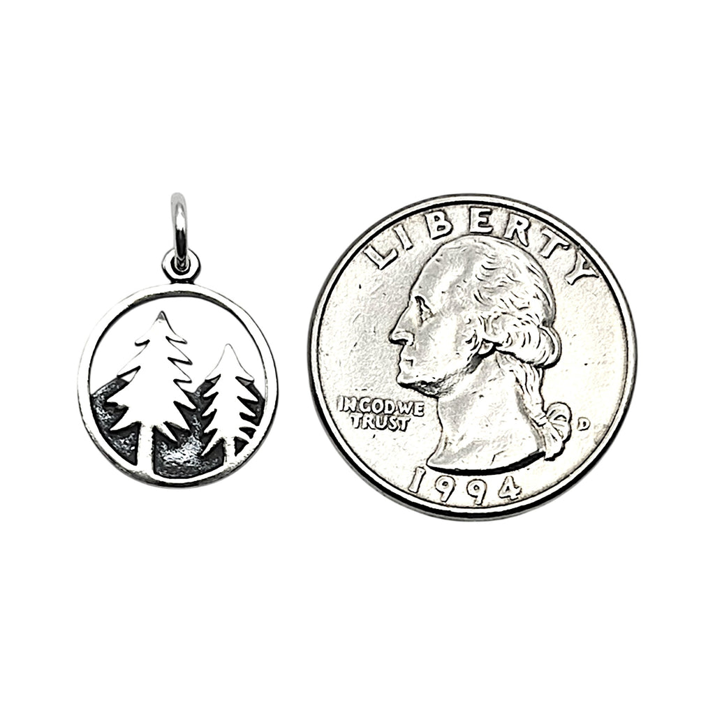 Tree and Mountain Charm-Small-C56