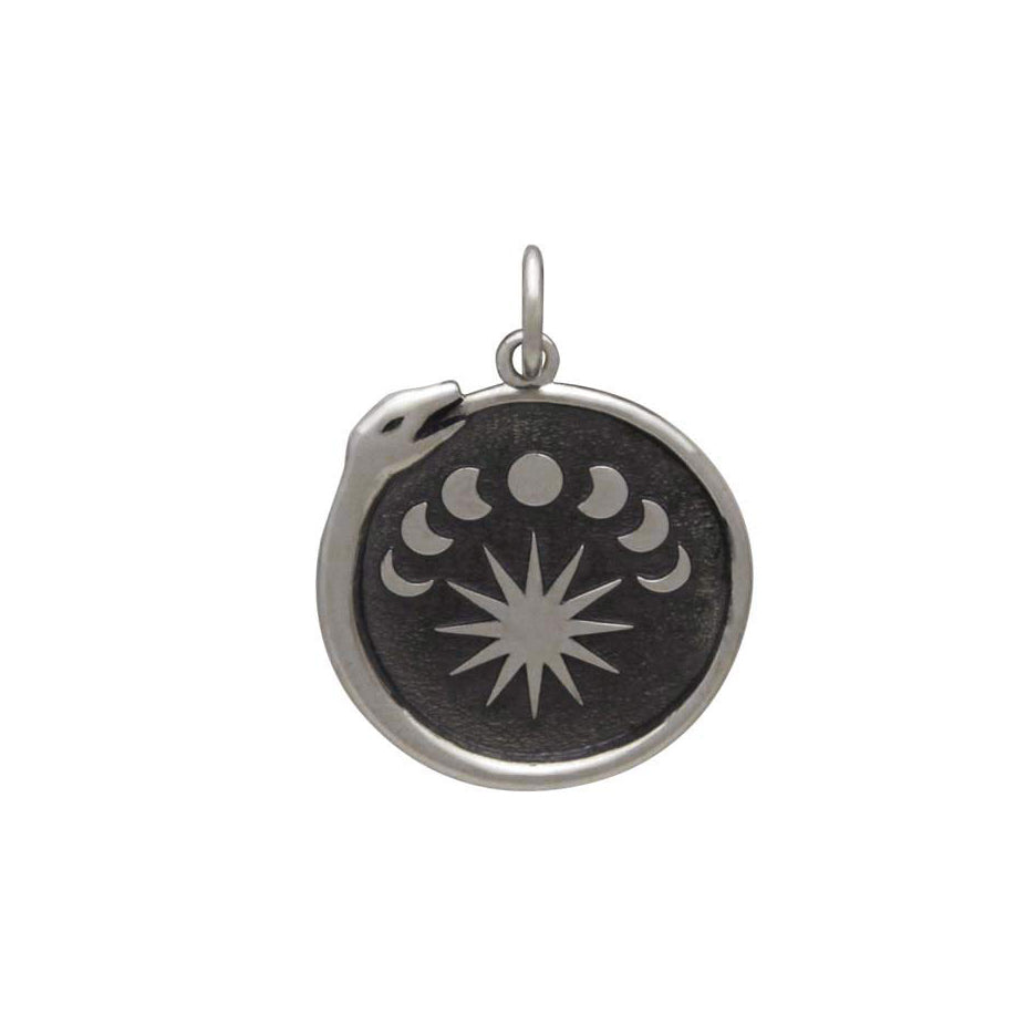 Ouroboros Charm with Moon Phases-4092