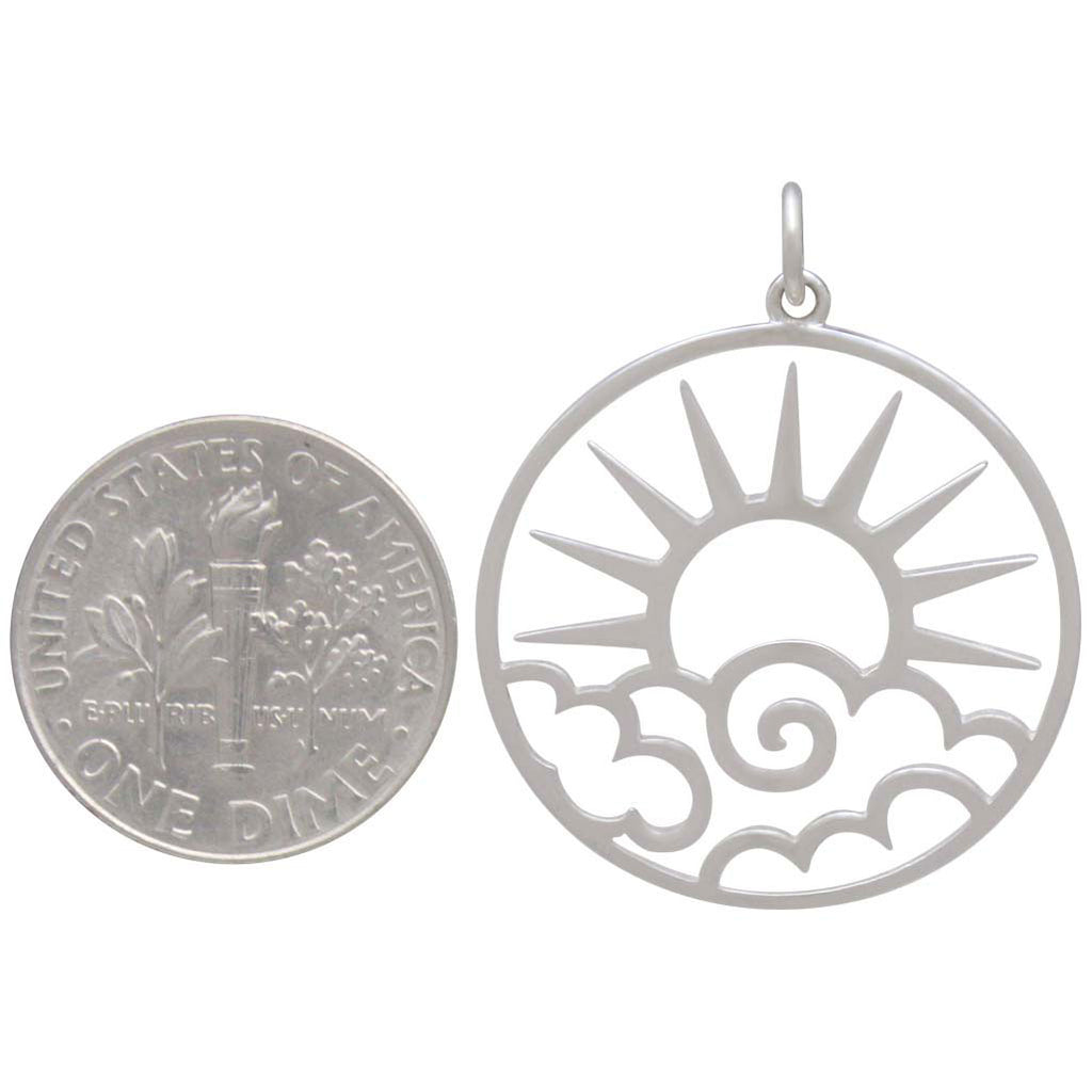 Openwork Sun Pendant with Clouds-4179