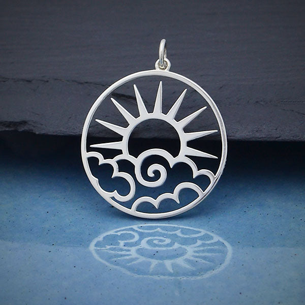 Openwork Sun Pendant with Clouds-4179