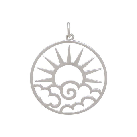 Mountain Range Pendant with Bronze Sun-3115