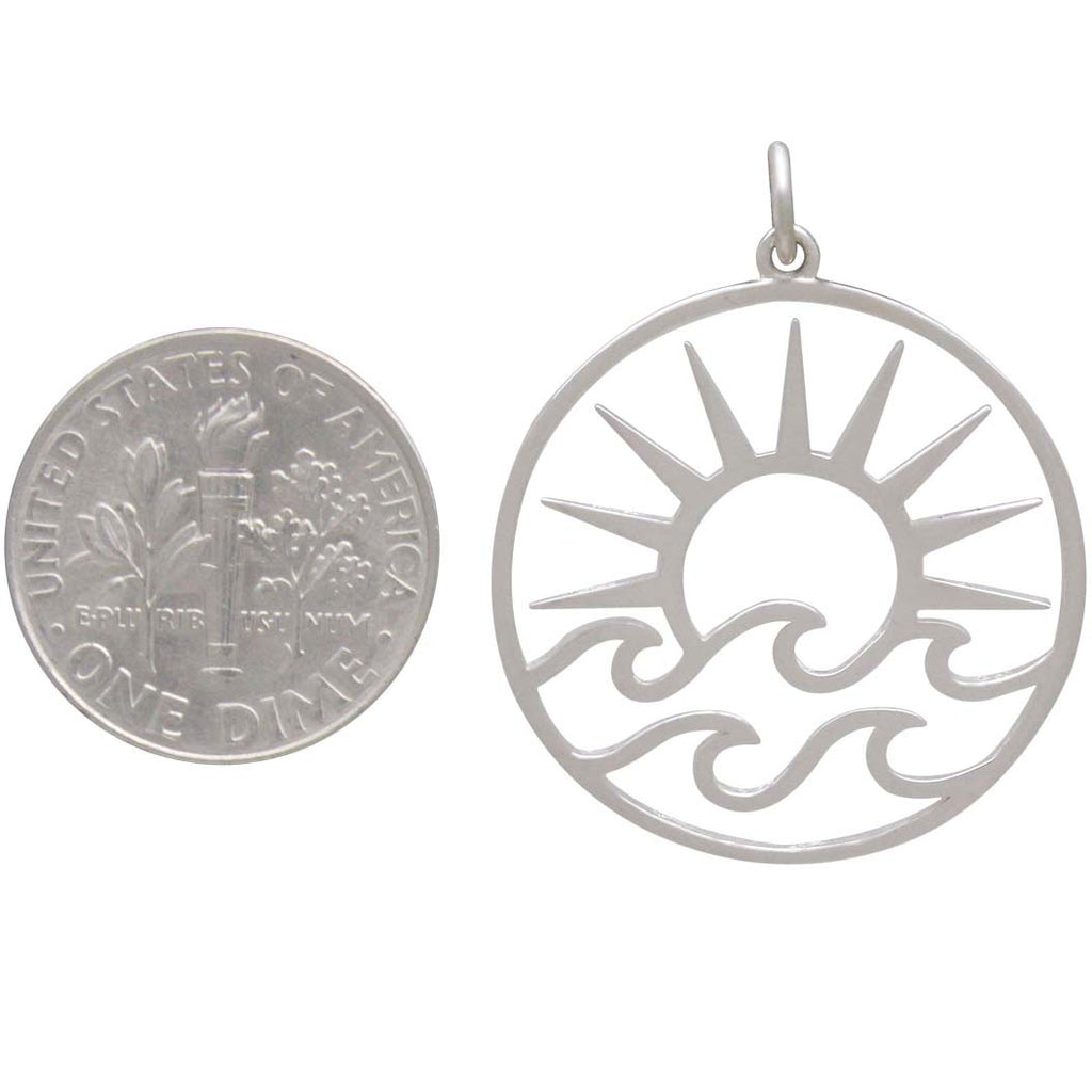 Openwork Sun Pendant with Waves-4180