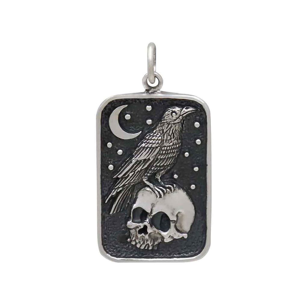 skull and raven pendant-4195