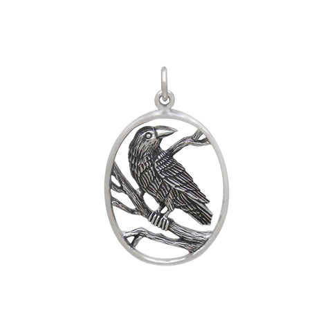 skull and raven pendant-4195