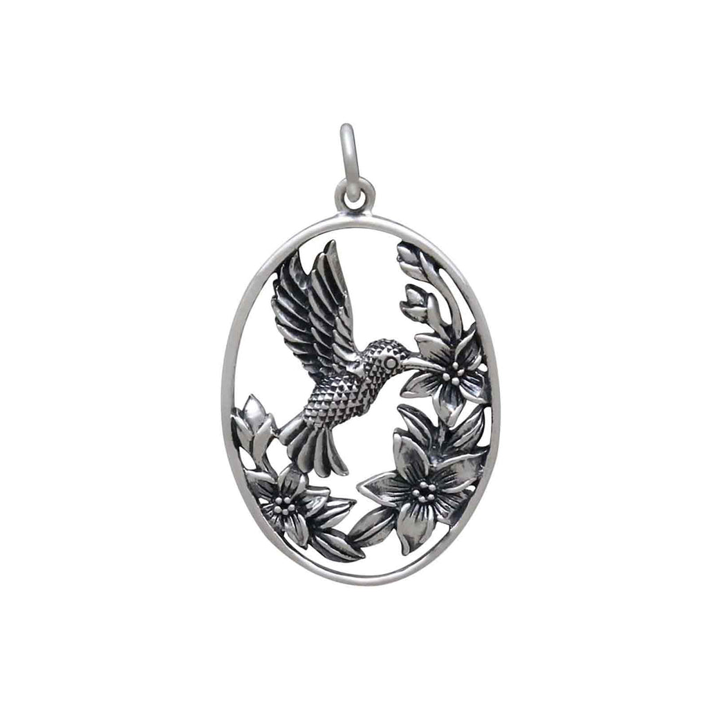 Flowers and Hummingbird Pendant-4269