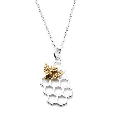 bee and freesia flower pendant-6698
