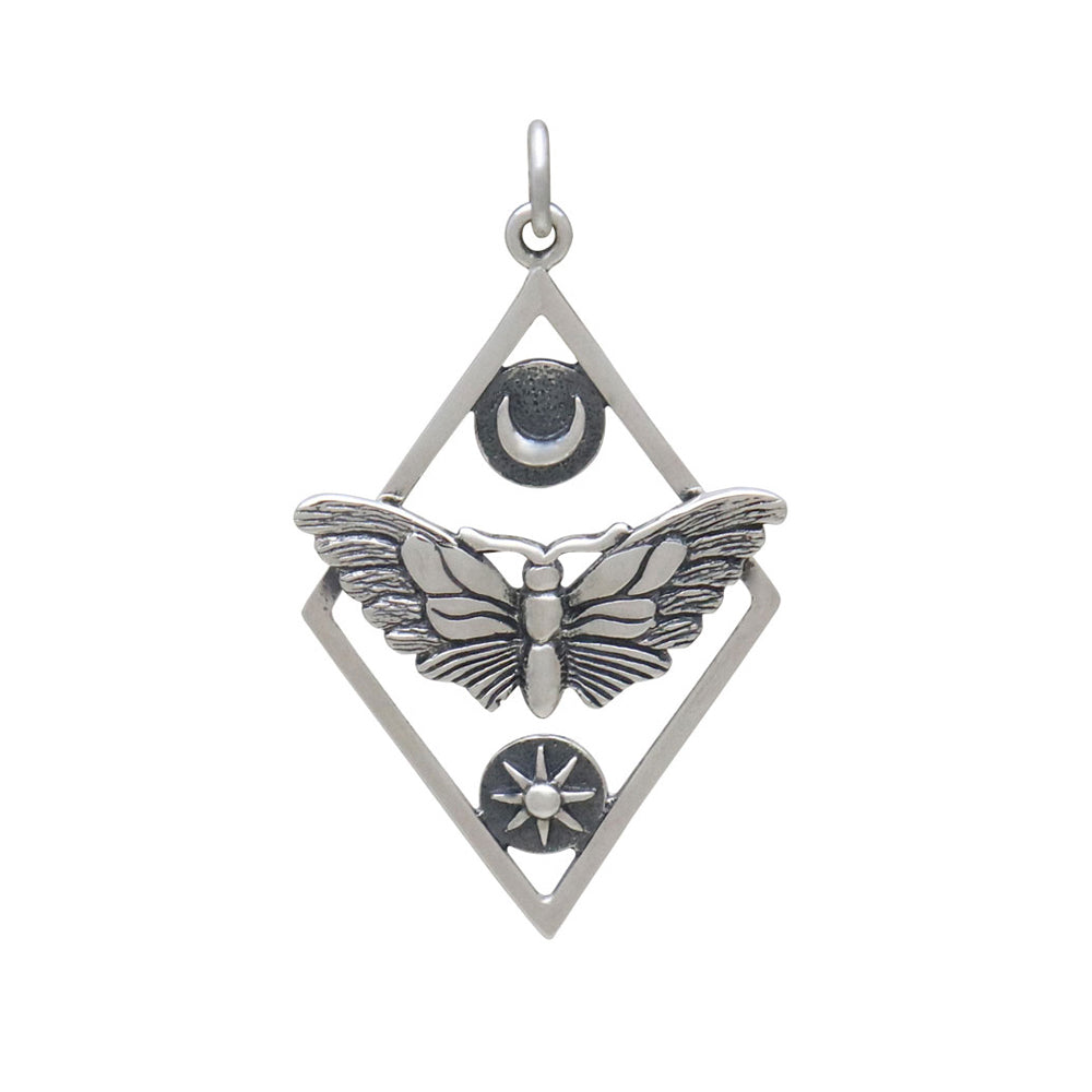 Moth Charm with Sun and Moon-6152