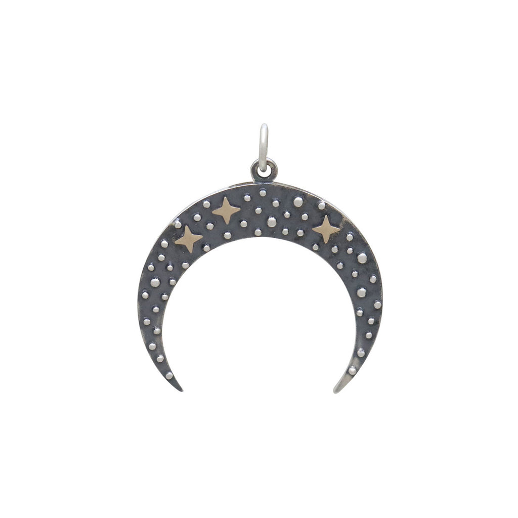 Moon Pendant with Bronze Stars-6268