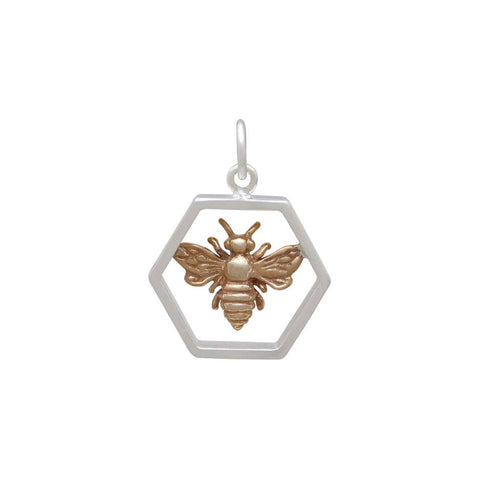 Mixed Metal Bumble Bee Pendant-6371