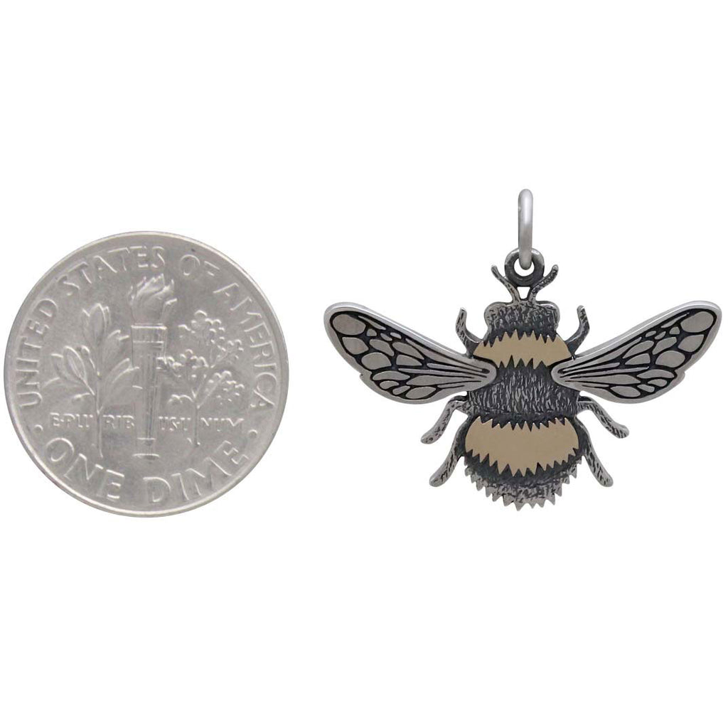 Mixed Metal Bumble Bee Pendant-6371