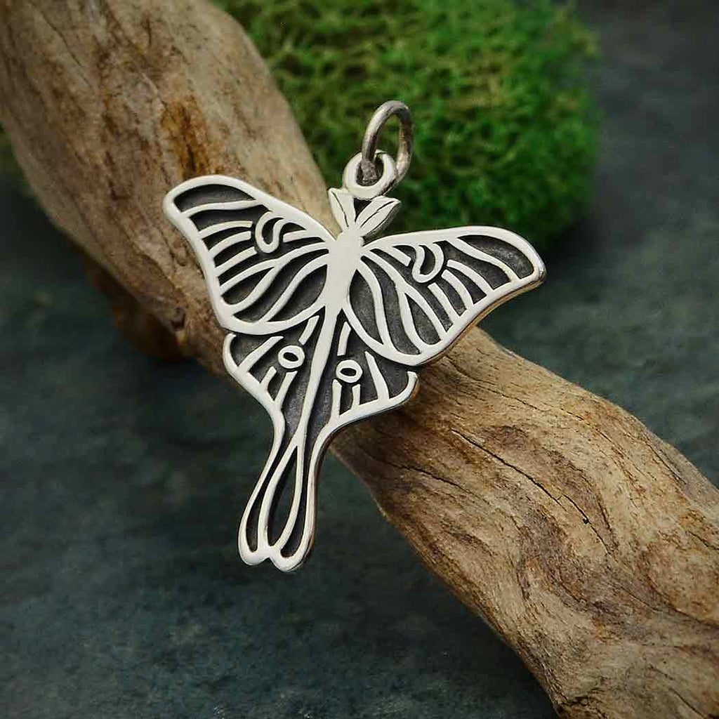 Etched Luna Moth Charm-6391