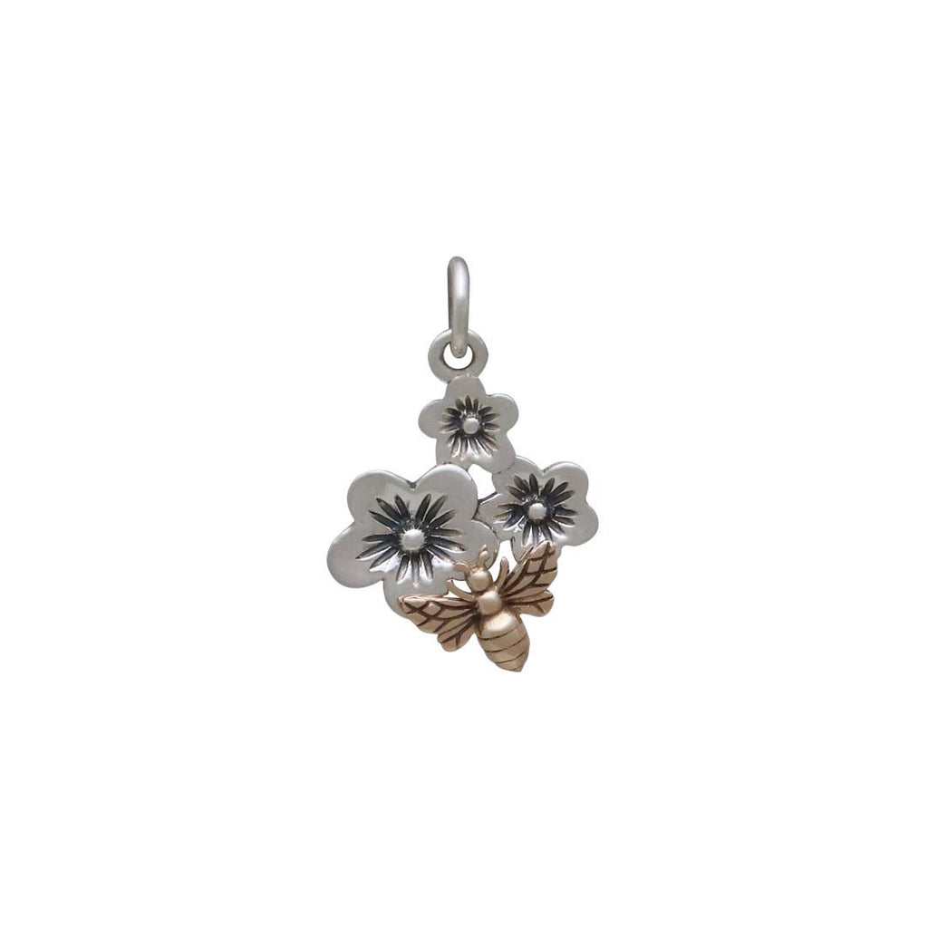 Cherry Blossom Charm with Bronze Bee -6410