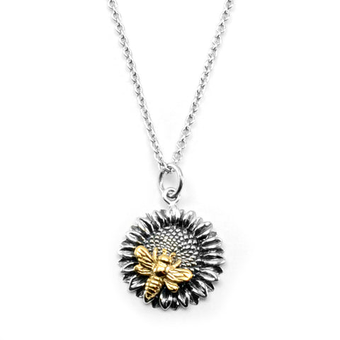 Honeycomb Charm with Bee Necklace-C106