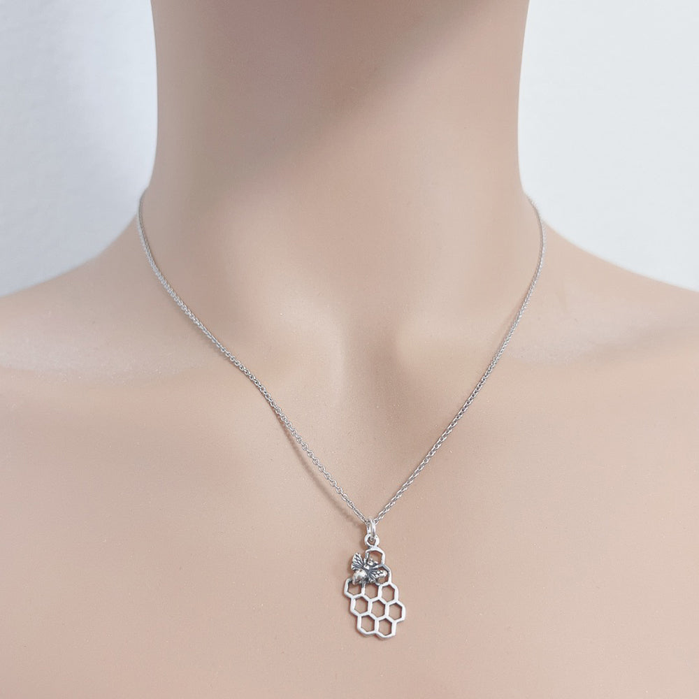Honeycomb with Bee Necklace-C106