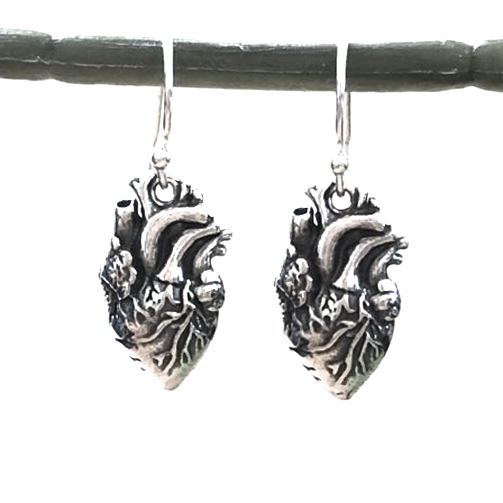 Anatomical Heart Charm Earrings-C55E