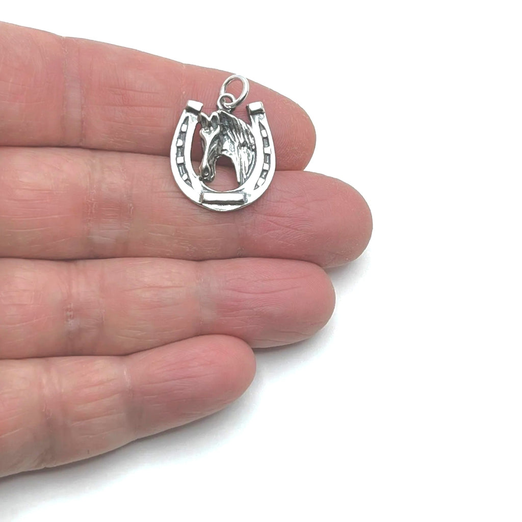 Horse in Horseshoe Charm-0798