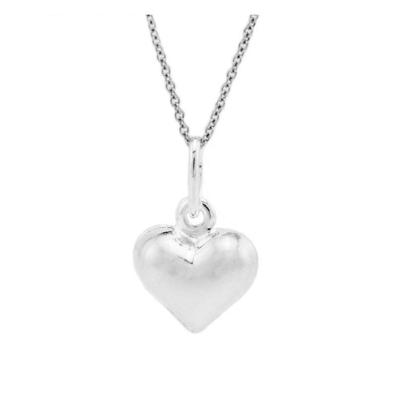 Puffed Heart Charm Necklace-5725