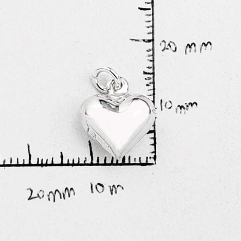 Puffed Heart Charm Necklace-5725