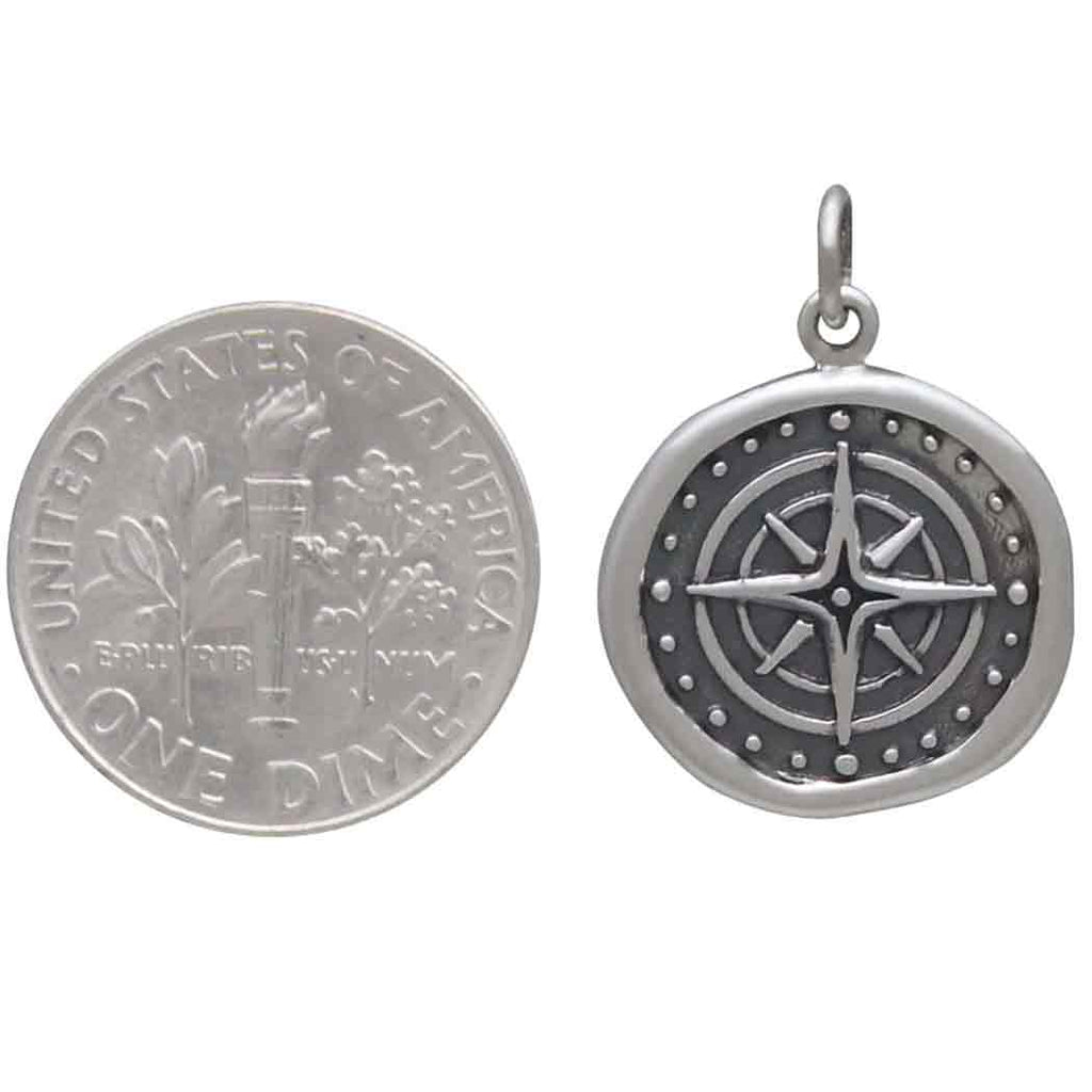 wax seal compass charm-6622