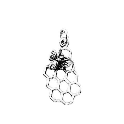 Cherry Blossom Cluster Charm with Bronze Bee-6412