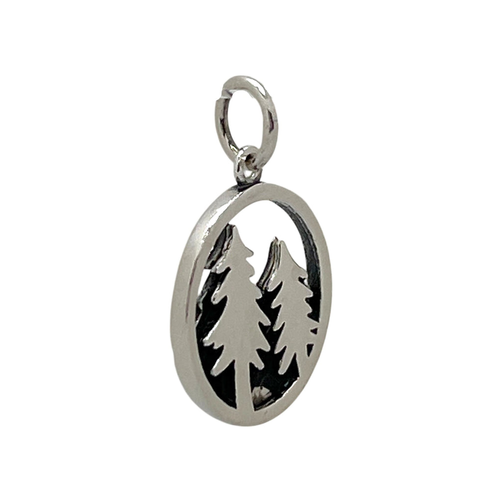 Tree and Mountain Charm-Small-H55