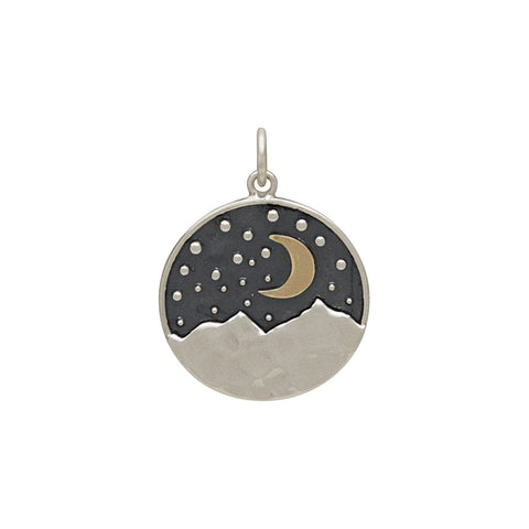 Moon Pendant with Bronze Stars-6268