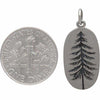 Pine Tree Charm Etched on an Oval-4030 - Kevin N Anna