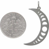 Crescent Moon Charm with Moon Phases-4045