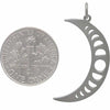 Crescent Moon Charm with Moon Phases-4045