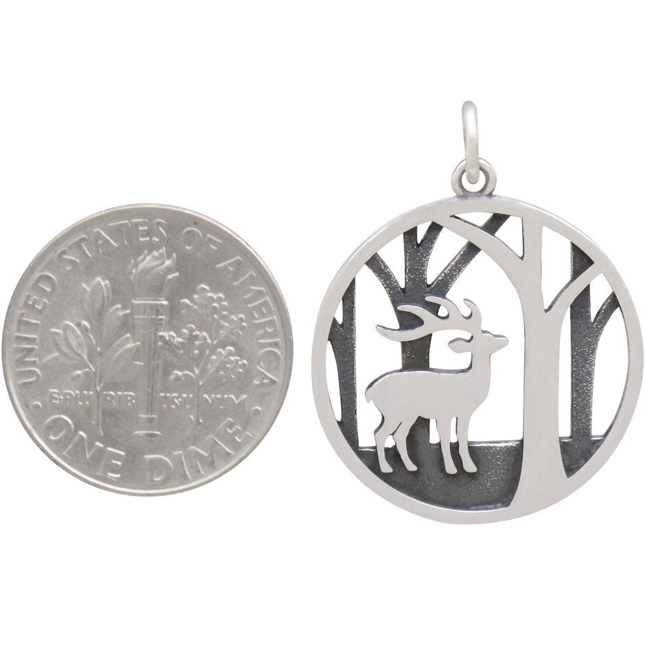 Deer Charm with Trees-4152