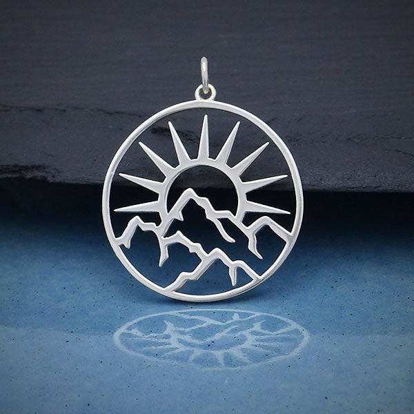 Openwork Sun Pendant with Mountains-4178