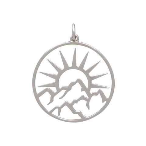 Mountain Range Pendant with Bronze Sun-3115