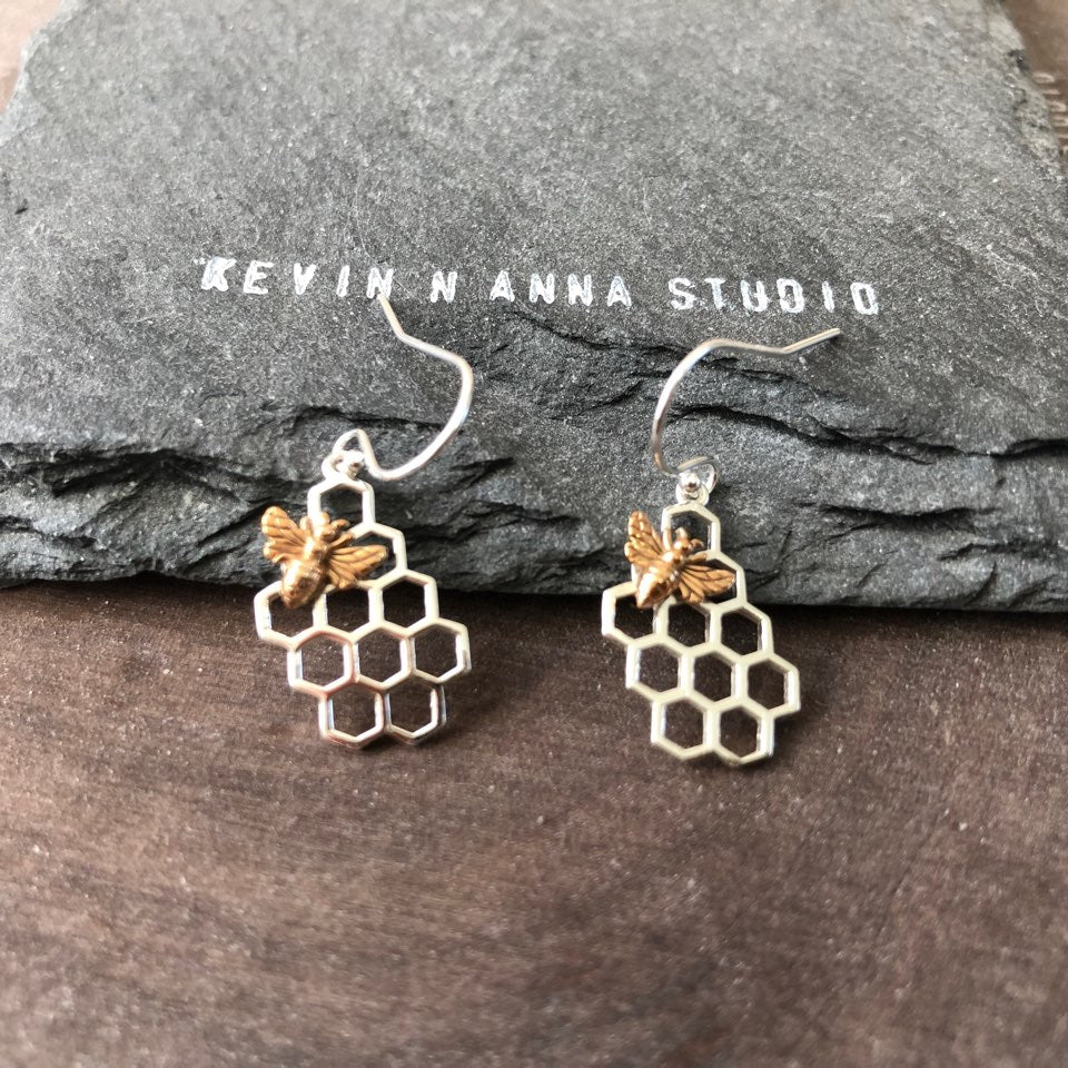 Honeycomb Earrings-6012E - Kevin N Anna