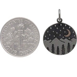 Mountain Charm with Trees and Bronze Moon-6086 - Kevin N Anna