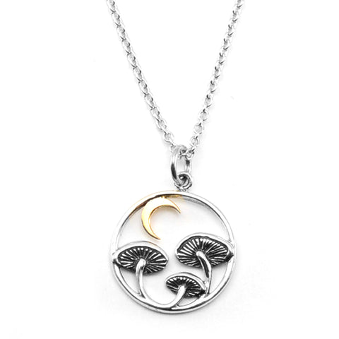 wolf and mountain pendant with bronze moon-4237