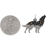 Wolf Charm with Bronze Star and Moon-6236 - Kevin N Anna
