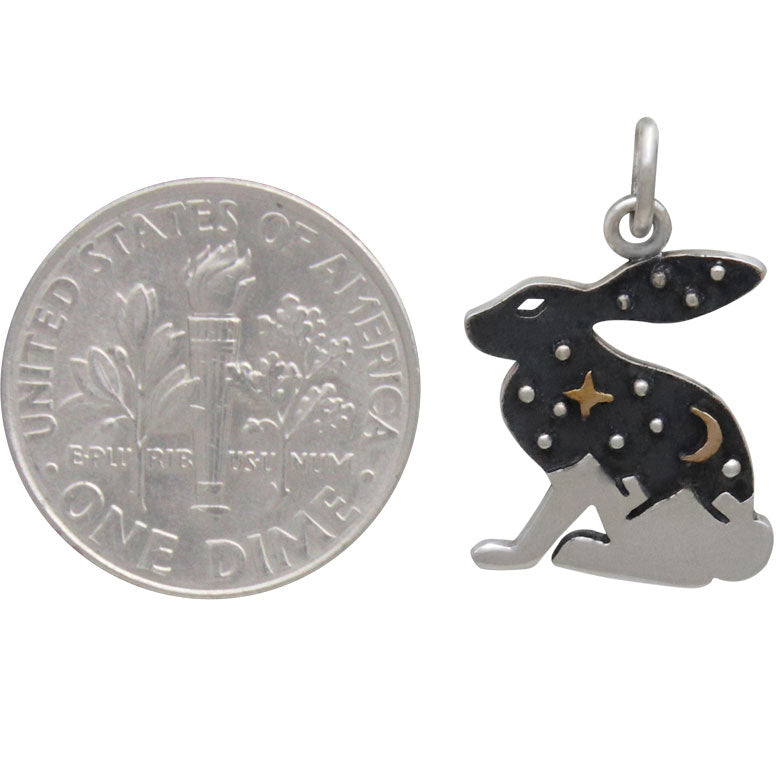 Hare Charm with Bronze Star and Moon-6237 - Kevin N Anna