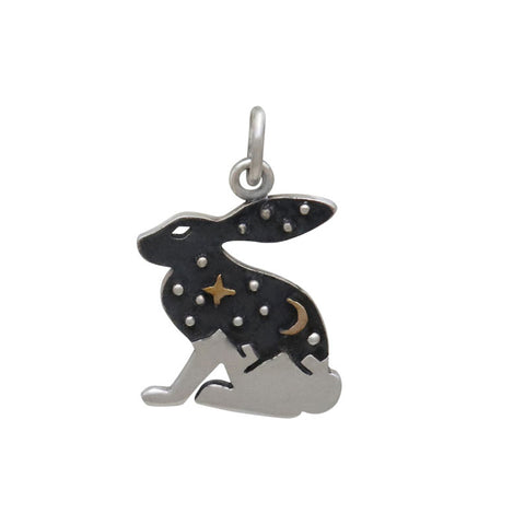 Bear Charm with Bronze Star and Moon-6084