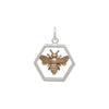 Hexagon Charm with Bronze Bee-6291