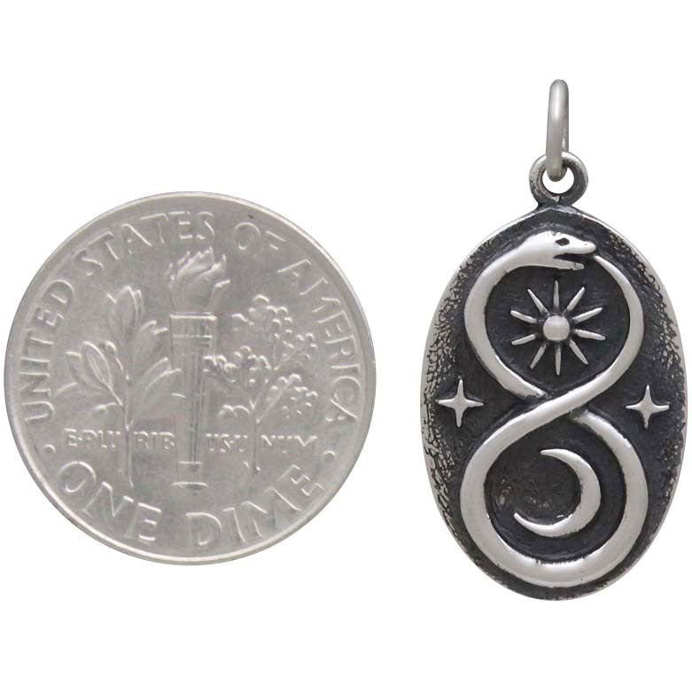 Infinity Snake Pendant with Sun and Moon -6318